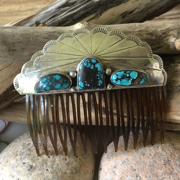 Accessories - Sold Vtg Navajo Native American TurquoiseHair Comb